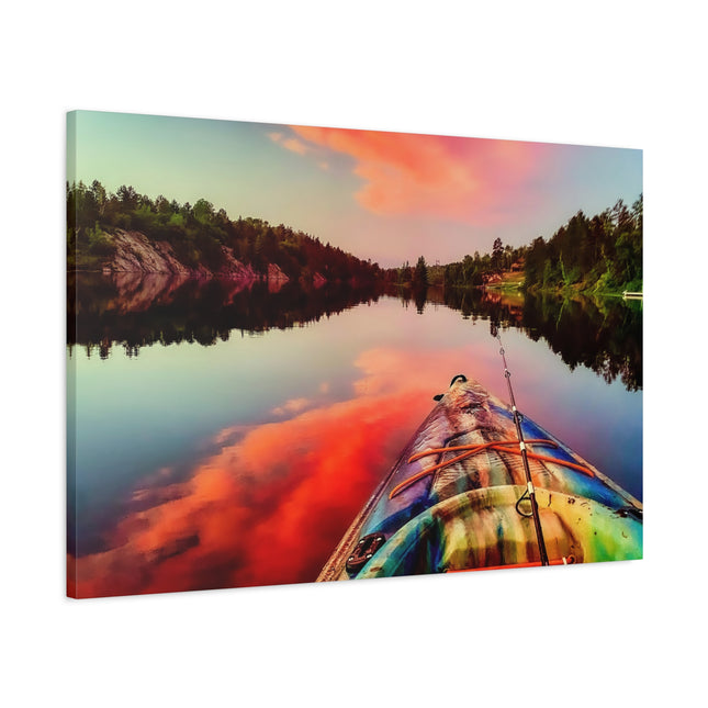 Toile murale représentant un paysage serein en kayak – Parfaite pour la décoration intérieure et les amoureux de la nature 