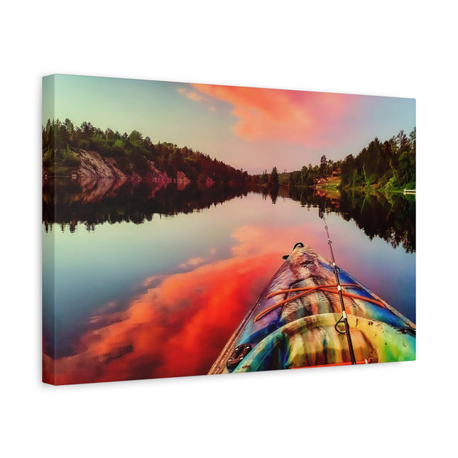 Toile murale représentant un paysage serein en kayak – Parfaite pour la décoration intérieure et les amoureux de la nature 