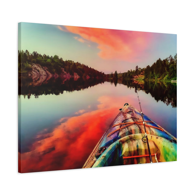 Toile murale représentant un paysage serein en kayak – Parfaite pour la décoration intérieure et les amoureux de la nature 