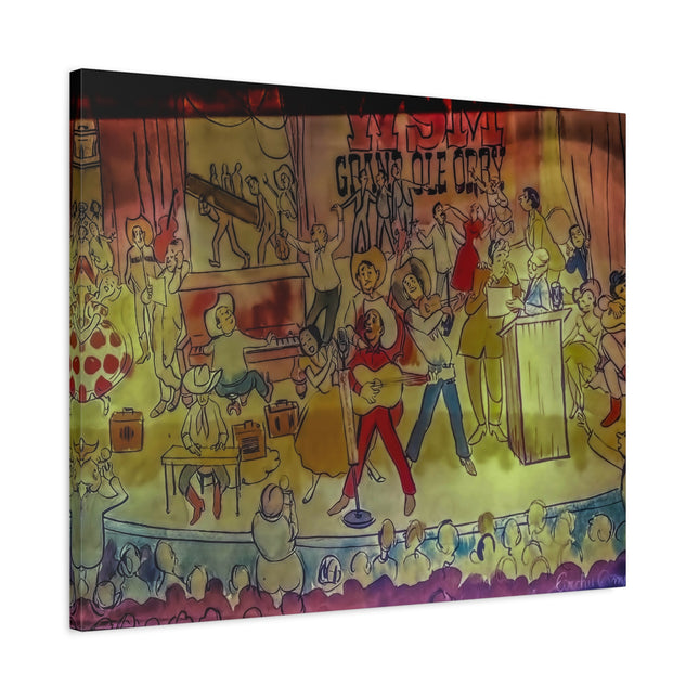Toile murale colorée – Scène de spectacle musical vintage