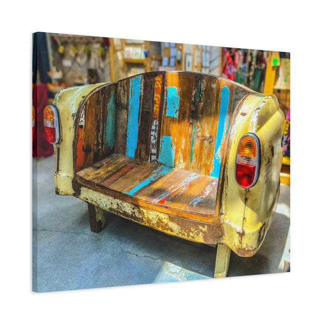 Toile murale rustique représentant un canapé de voiture vintage 