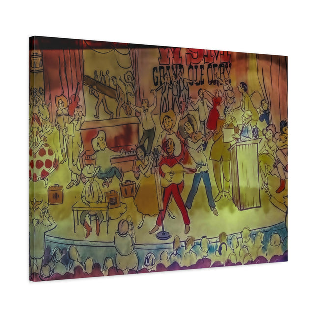 Toile murale colorée – Scène de spectacle musical vintage