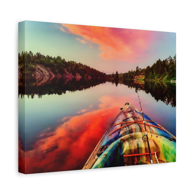 Toile murale représentant un paysage serein en kayak – Parfaite pour la décoration intérieure et les amoureux de la nature 