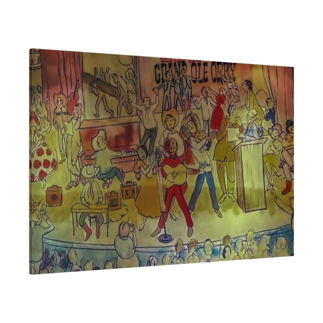 Toile murale colorée – Scène de spectacle musical vintage