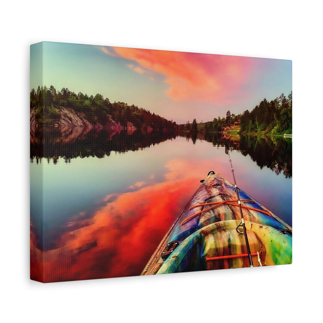 Toile murale représentant un paysage serein en kayak – Parfaite pour la décoration intérieure et les amoureux de la nature 