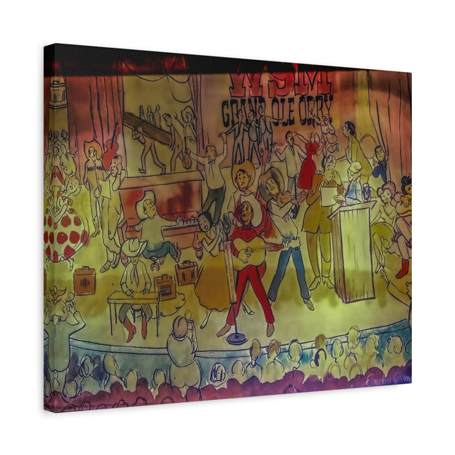 Toile murale colorée – Scène de spectacle musical vintage
