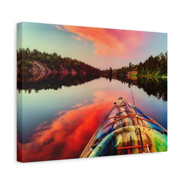 Toile murale représentant un paysage serein en kayak – Parfaite pour la décoration intérieure et les amoureux de la nature 