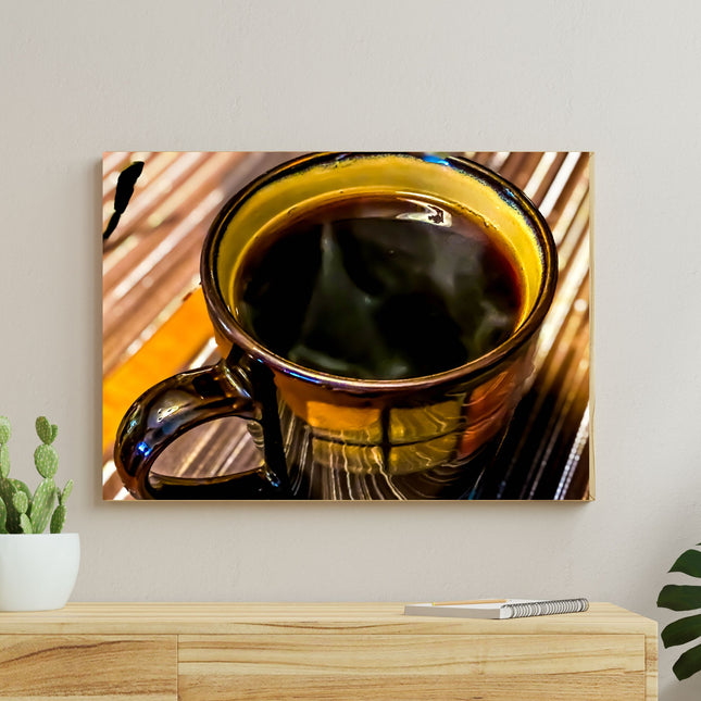 Toile « Réflexion sur le café » – Décoration murale 
