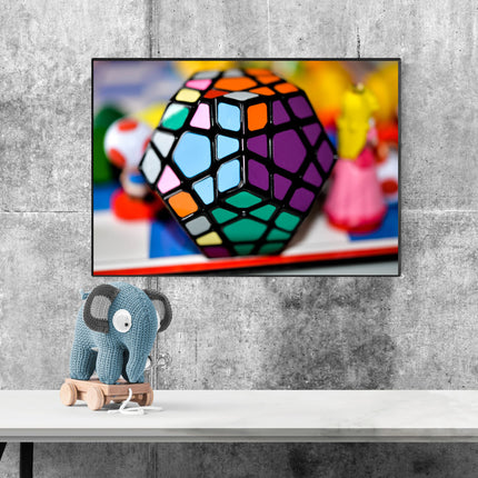 Rubik's Cube Art Canvas Print - Colorful Home Decor
