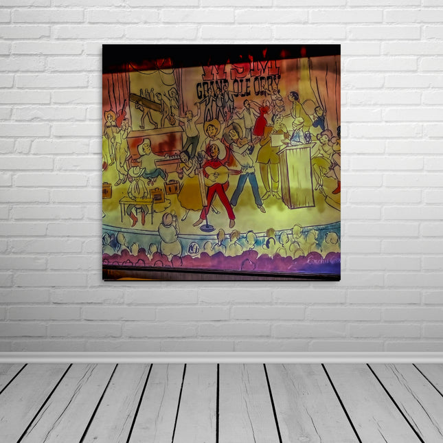 Toile murale colorée – Scène de spectacle musical vintage