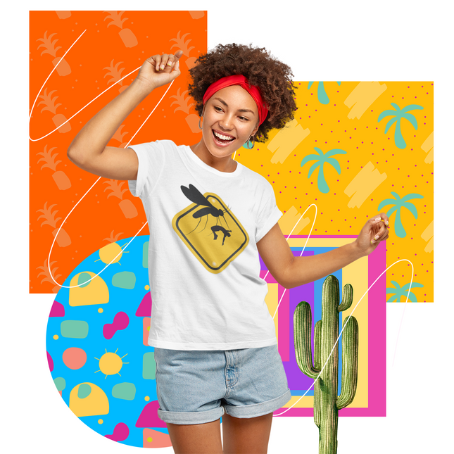 T-shirt sculpté « Attention aux moustiques » 
