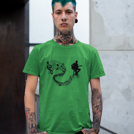 Musician Vibe Classic Tee - Guitar and Music Notes Design