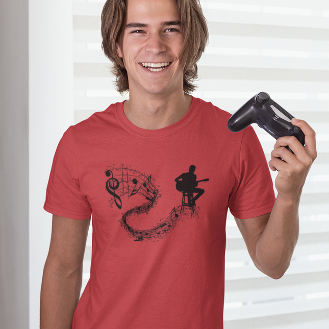 Musician Vibe Classic Tee - Guitar and Music Notes Design