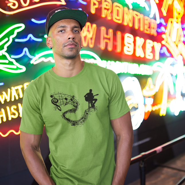 Musician Vibe Classic Tee - Guitar and Music Notes Design