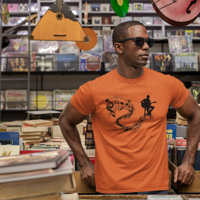 Musician Vibe Classic Tee - Guitar and Music Notes Design
