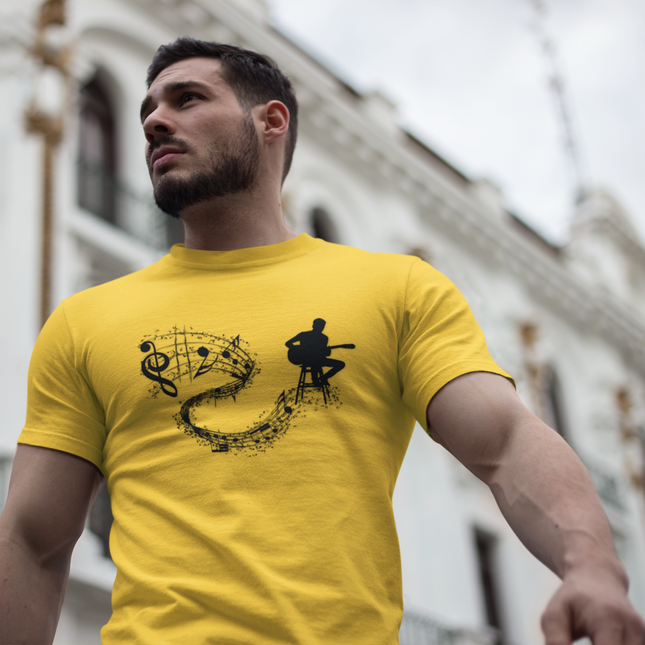 Musician Vibe Classic Tee - Guitar and Music Notes Design