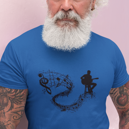 Musician Vibe Classic Tee - Guitar and Music Notes Design