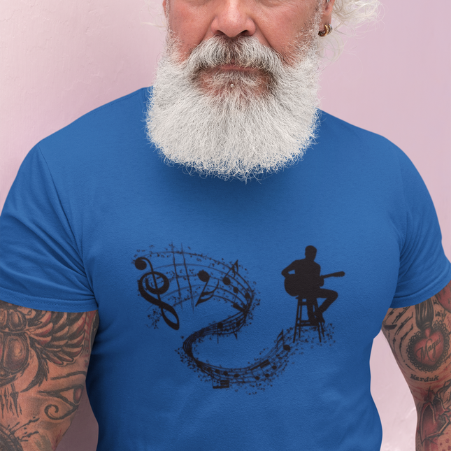 Musician Vibe Classic Tee - Guitar and Music Notes Design