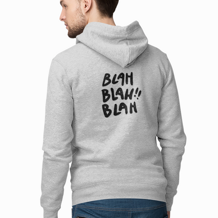 'Blah Blah Blah' Graphic Full Zip Hoodie for Casual Wear