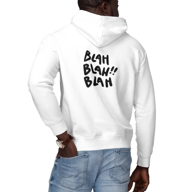 'Blah Blah Blah' Graphic Full Zip Hoodie for Casual Wear