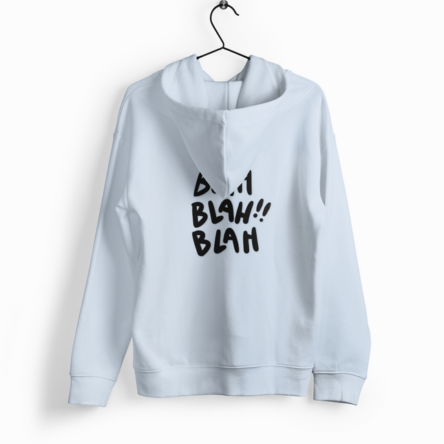 'Blah Blah Blah' Graphic Full Zip Hoodie for Casual Wear