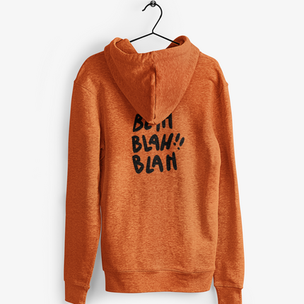 'Blah Blah Blah' Graphic Full Zip Hoodie for Casual Wear