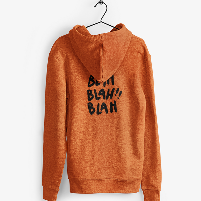 'Blah Blah Blah' Graphic Full Zip Hoodie for Casual Wear