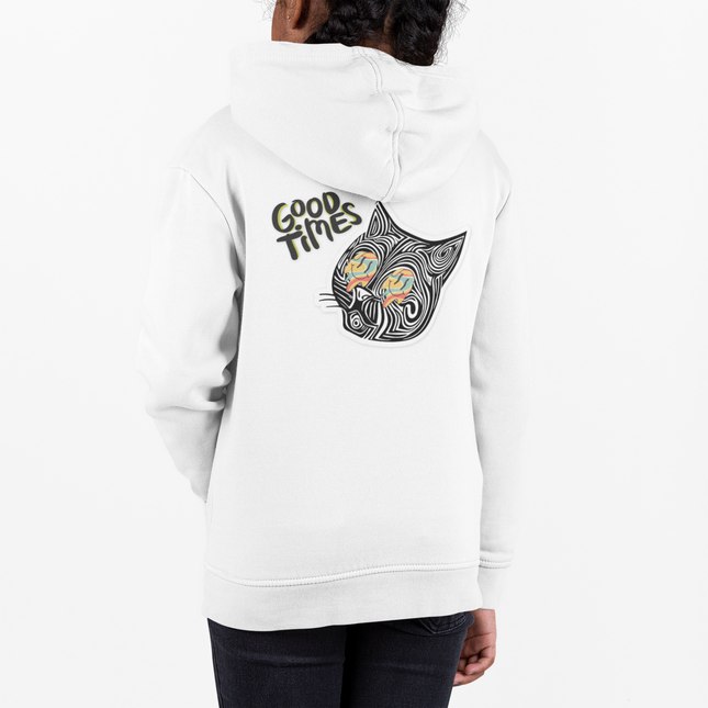 Good Times Cat Design Full Zip Hoodie
