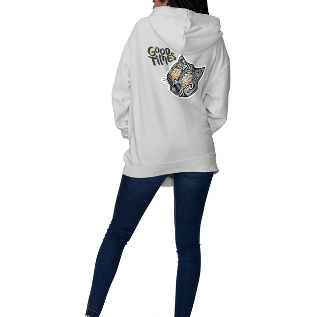 Good Times Cat Design Full Zip Hoodie