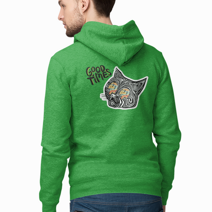 Good Times Cat Design Full Zip Hoodie