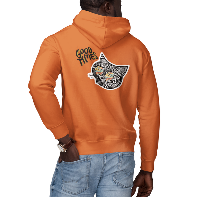 Good Times Cat Design Full Zip Hoodie