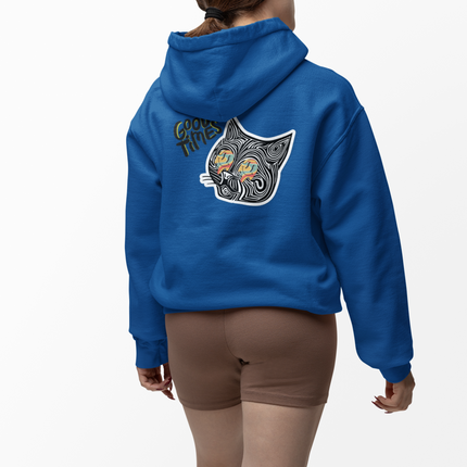 Good Times Cat Design Full Zip Hoodie