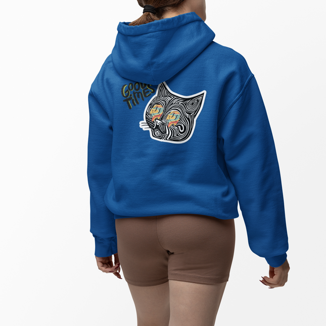 Good Times Cat Design Full Zip Hoodie