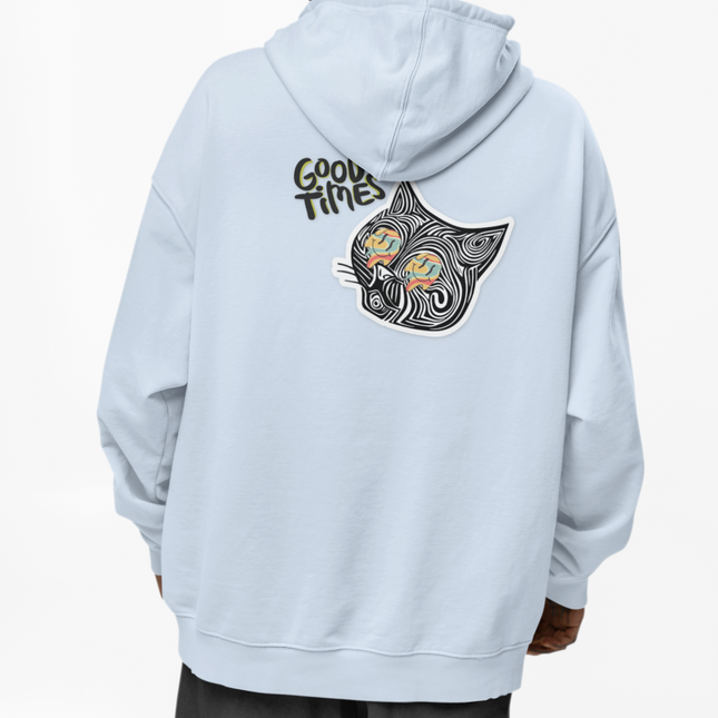 Good Times Cat Design Full Zip Hoodie