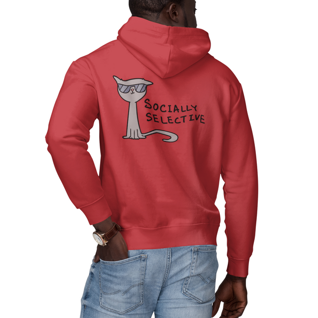 Socially Selective Cat Full Zip Hoodie