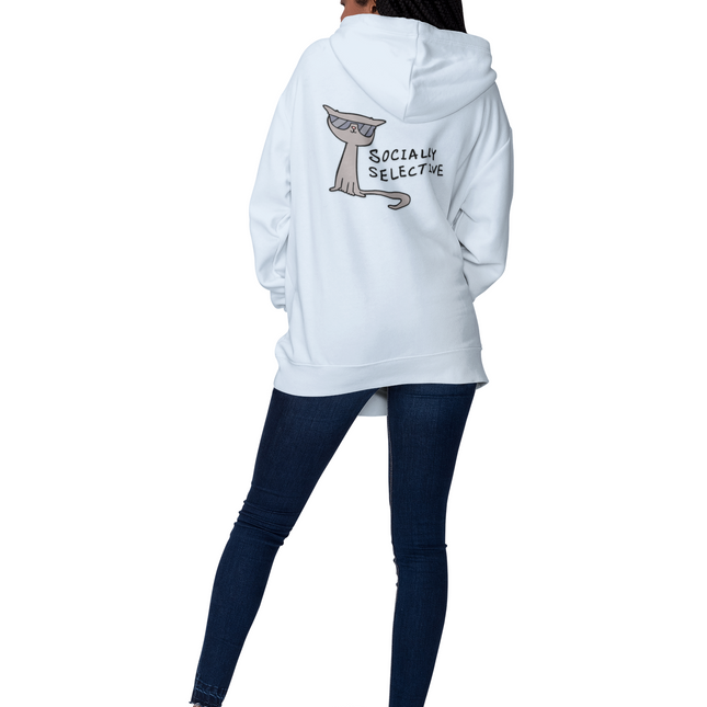 Socially Selective Cat Full Zip Hoodie