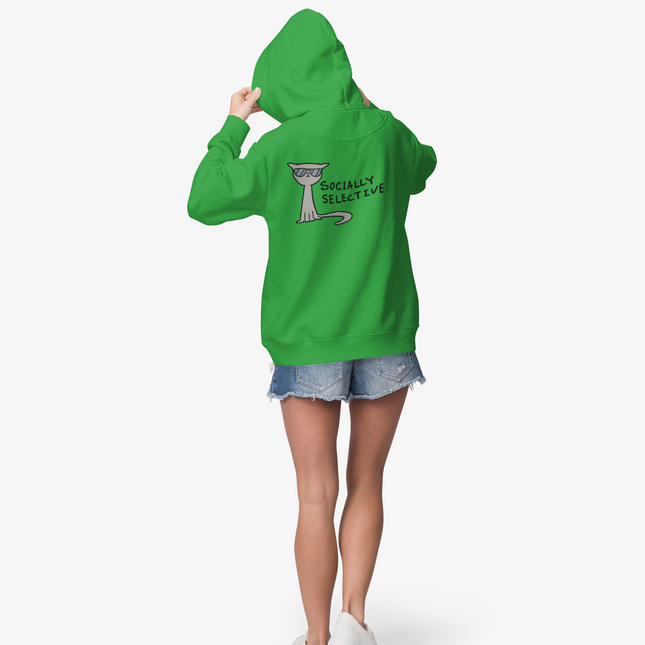 Socially Selective Cat Full Zip Hoodie