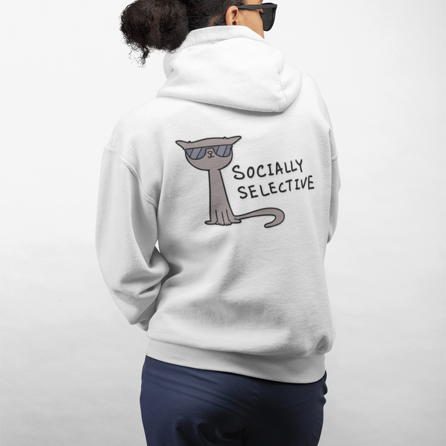 Socially Selective Cat Full Zip Hoodie