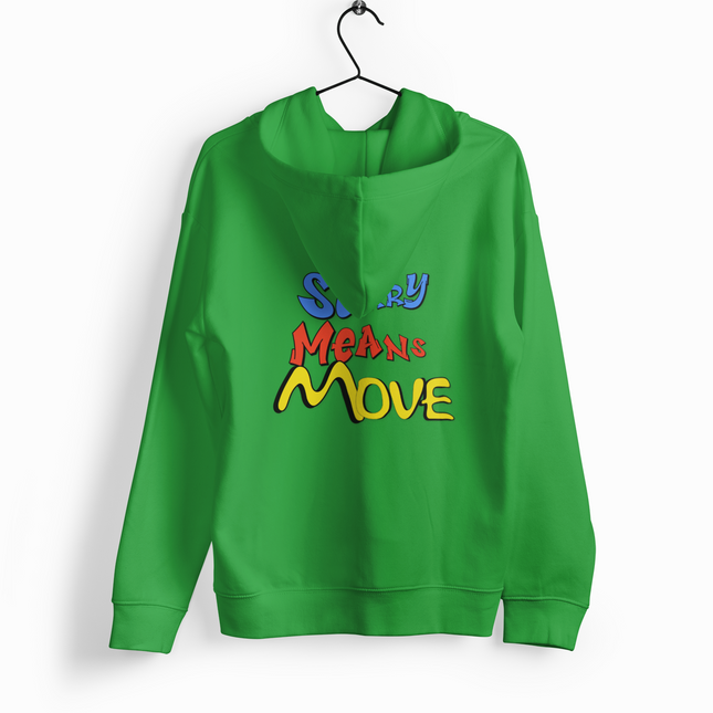 'Sorry Means Move' Graphic Full Zip Hoodie