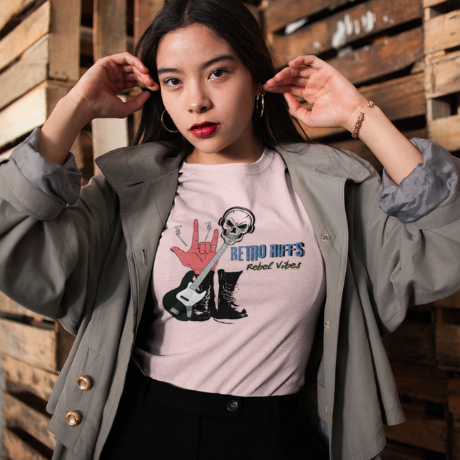 T-shirt sculpté Retro Riffs Rebel Vibes 