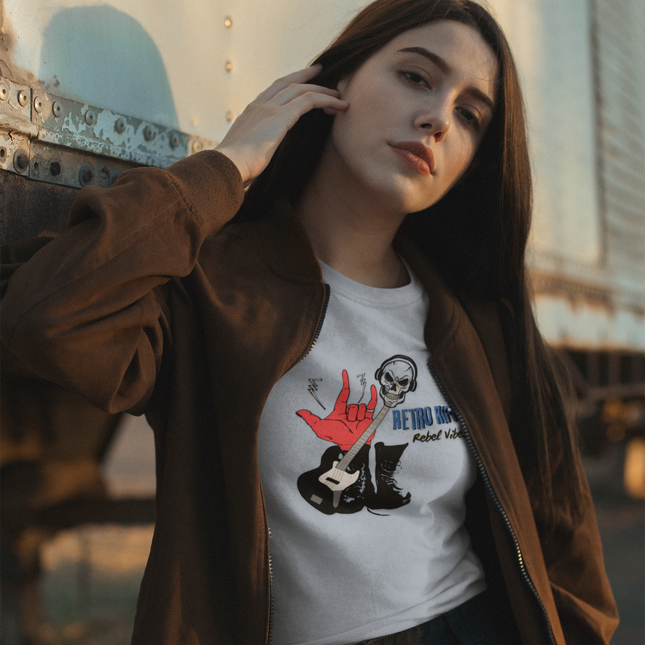 T-shirt sculpté Retro Riffs Rebel Vibes 