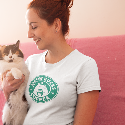 T-shirt sculpté Meow Bucks Coffee 