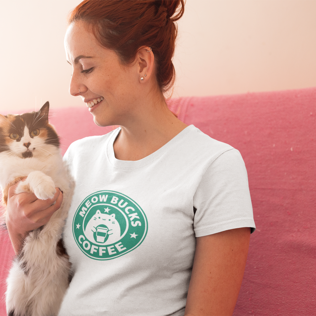 T-shirt sculpté Meow Bucks Coffee 
