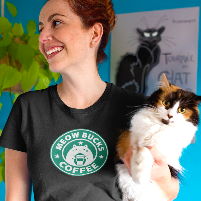 T-shirt sculpté Meow Bucks Coffee 