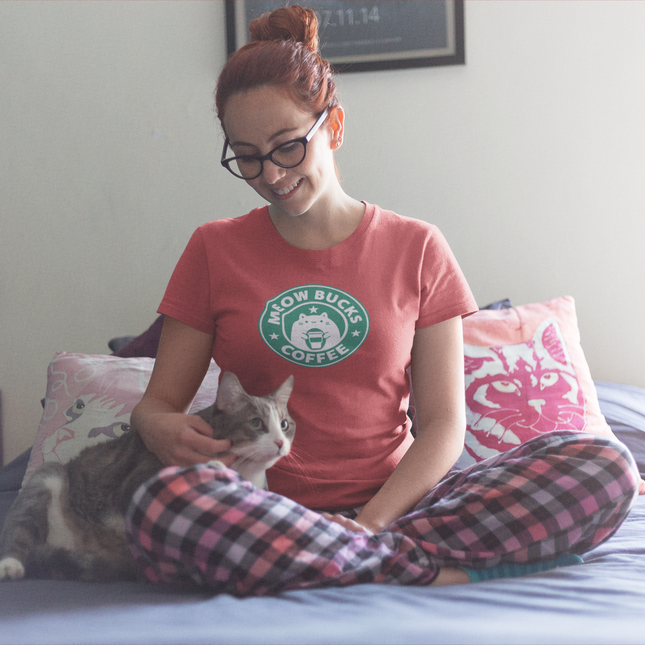 T-shirt sculpté Meow Bucks Coffee 