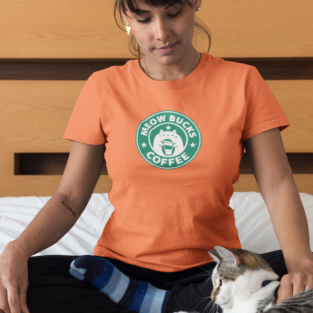 T-shirt sculpté Meow Bucks Coffee 