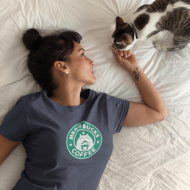T-shirt sculpté Meow Bucks Coffee 