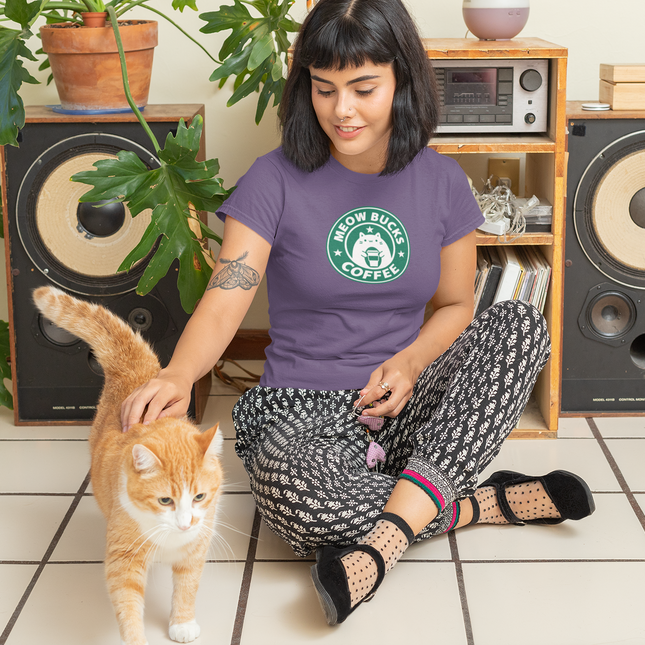 T-shirt sculpté Meow Bucks Coffee 