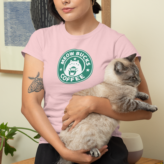 T-shirt sculpté Meow Bucks Coffee 
