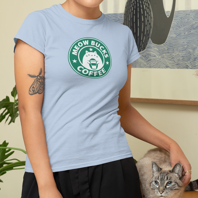 T-shirt sculpté Meow Bucks Coffee 